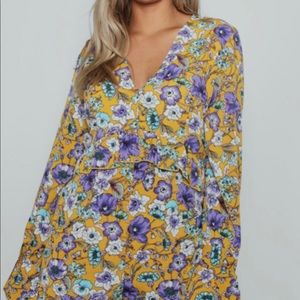 Floral Print Ruffle Playsuit (romper)